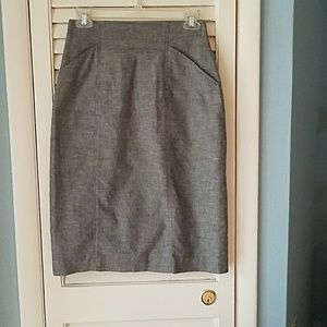Grey straight skirt
